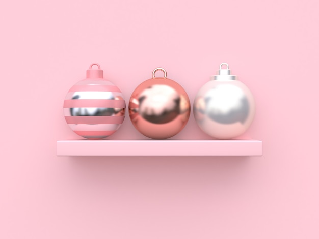 Photo abstract christmas balls on pink background