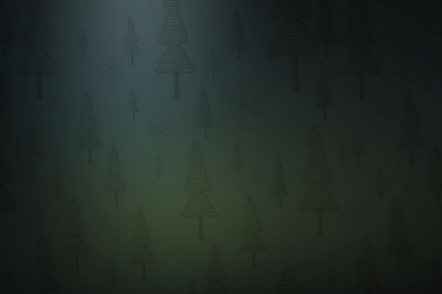 Abstract christmas tree background with snowflakes on dark background