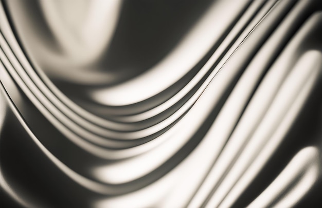 Abstract chrome wave curve modern on a luxury silver background