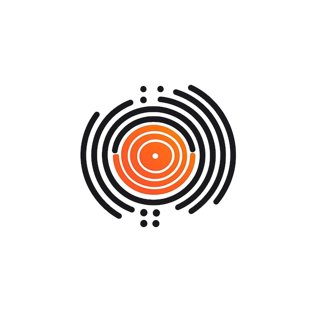 Abstract Circle Logo Design with Orange and Black Colors