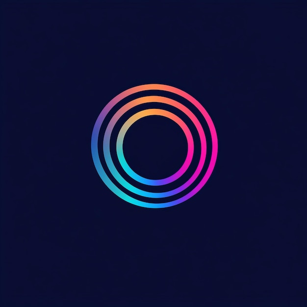 Abstract circle with gradient color on dark background