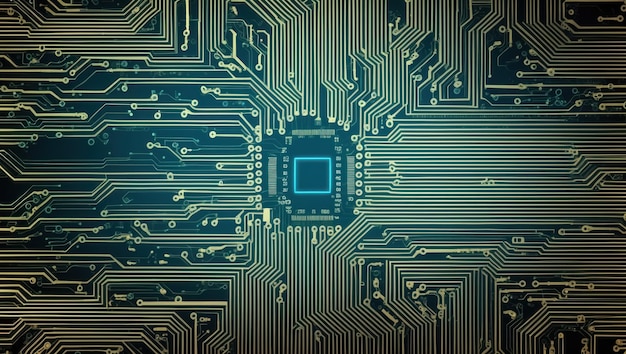 Abstract circuit design showcasing digital technology and electronic systems