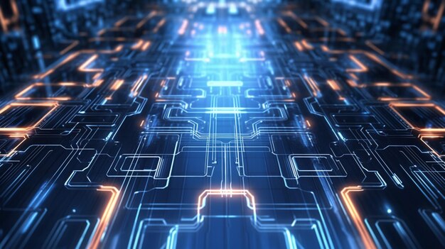 Abstract circuit line background futuristic cyber