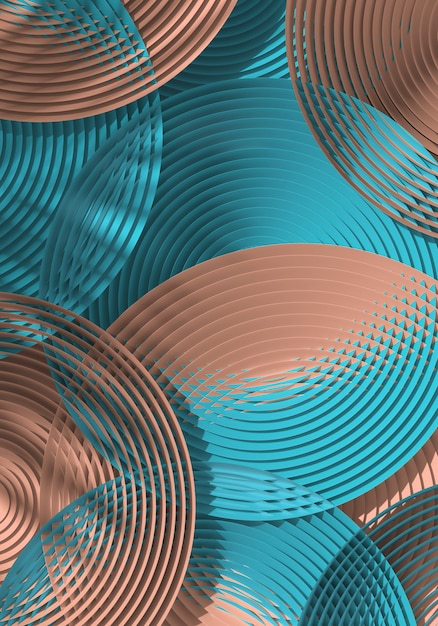 Abstract circular colorful subtle geometric pattern. 3d rendering illustration.