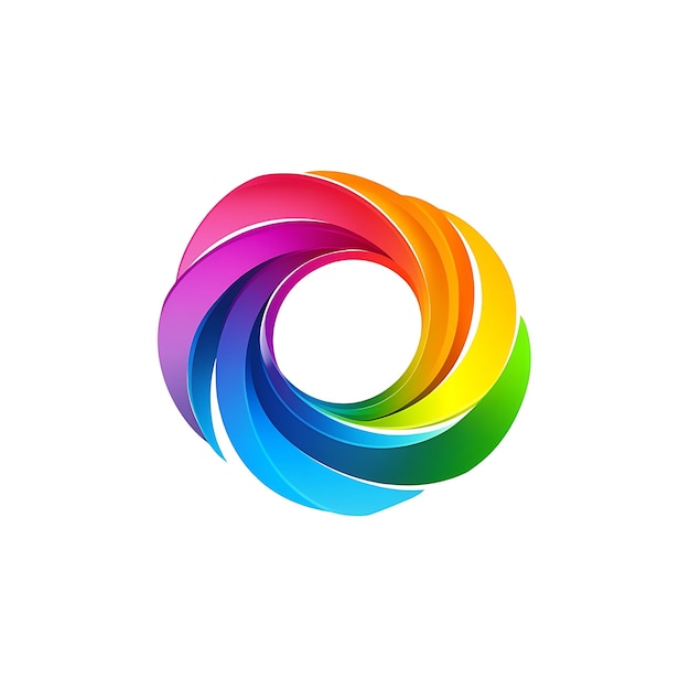 Photo abstract circular design with rainbow colors