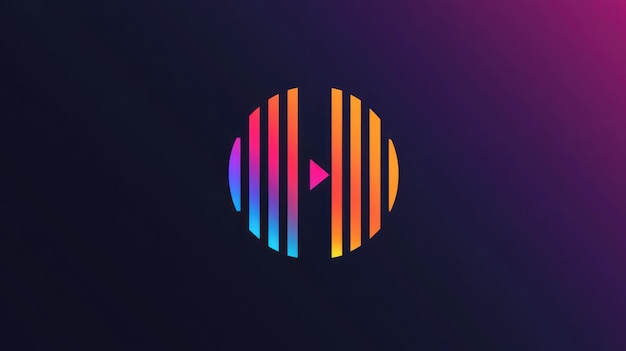 Photo abstract circular logo design with rainbow colors