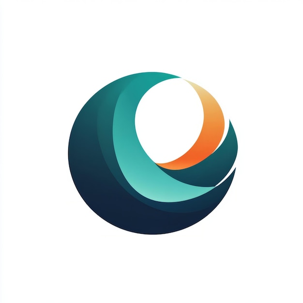 Abstract circular logo with blue and orange gradients