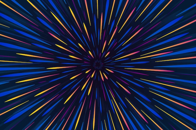 Abstract circular speed geometric background Light rays Neon Starburst dynamic lines pattern