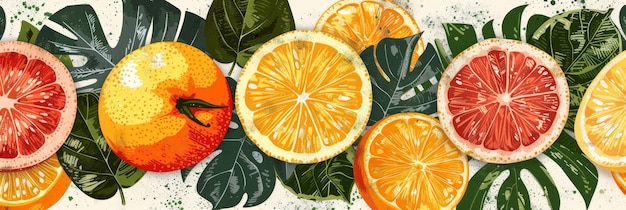 Abstract Citrus Fruit Background