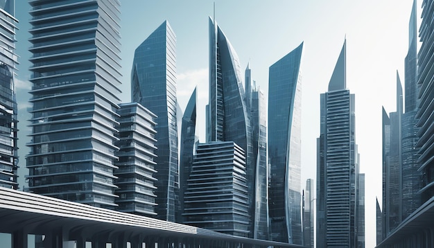 Abstract City Architecture A Unique 3D Illustration