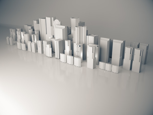 Photo abstract city model 3d rendering