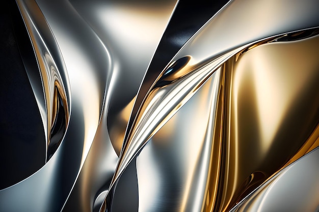 Abstract clear metallic background closeup