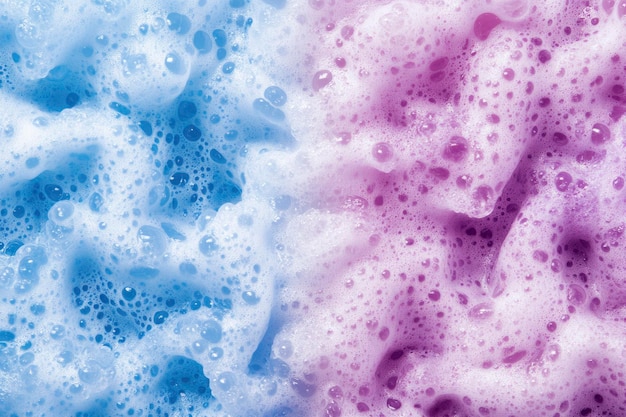 Photo abstract closeup of blue and purple foamy texture