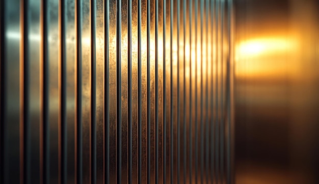 Abstract closeup of a metal grate with sunlight shining through