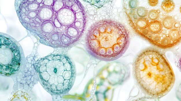 Photo abstract closeup of multicolored soap bubbles