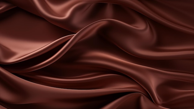 Abstract closeup of smooth flowing pink satin fabric with gentle waves and folds creating a soft and luxurious texture