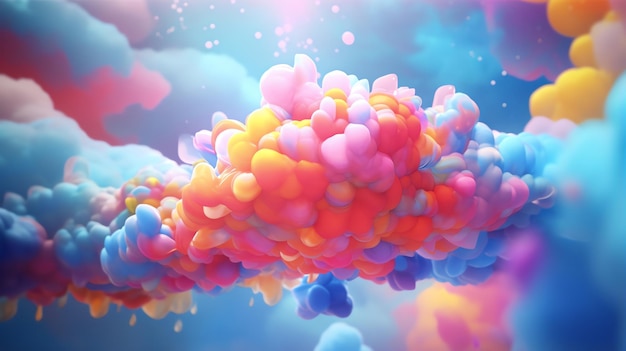 Abstract cloud fusion background 3d rendered colorful design with blender blur in 4k ultra hd