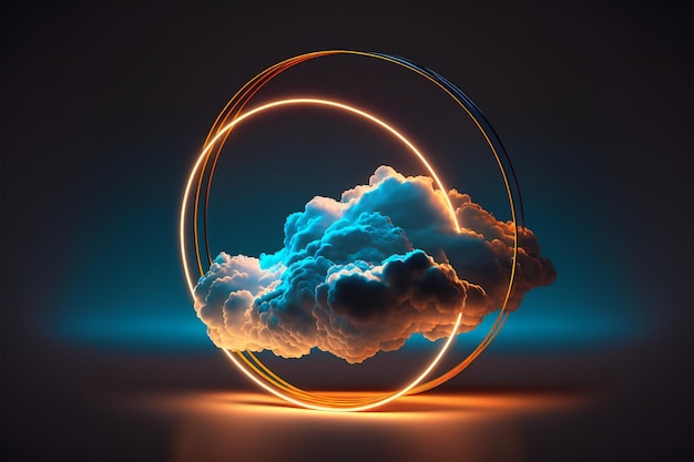 Abstract cloud illuminated with neon light abstract background