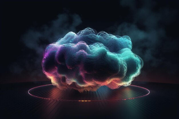 Abstract cloud neon colorful Generate Ai