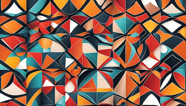 Abstract Color Block Pattern