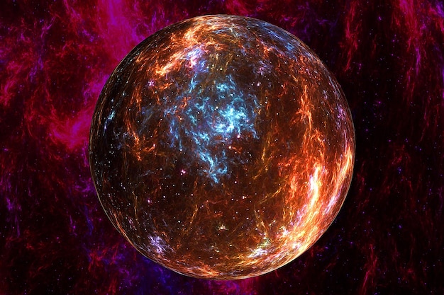 Abstract color blurred planet in space, other worlds, a fantastic planet in another galaxy