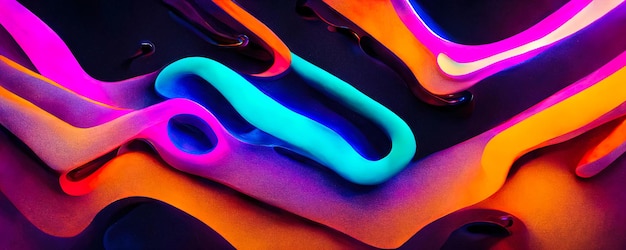 Abstract color texture modern futuristic pattern neon lights on black background