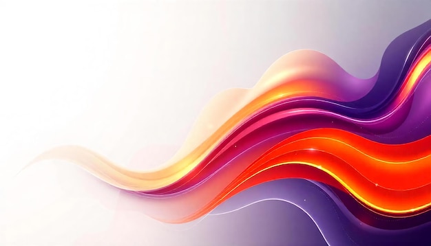 Abstract color wave dynamic fluid flow gradient blend of red orange yellow and purple smooth