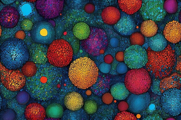 Abstract colored background Pointillism pattern with random dots stock illustration