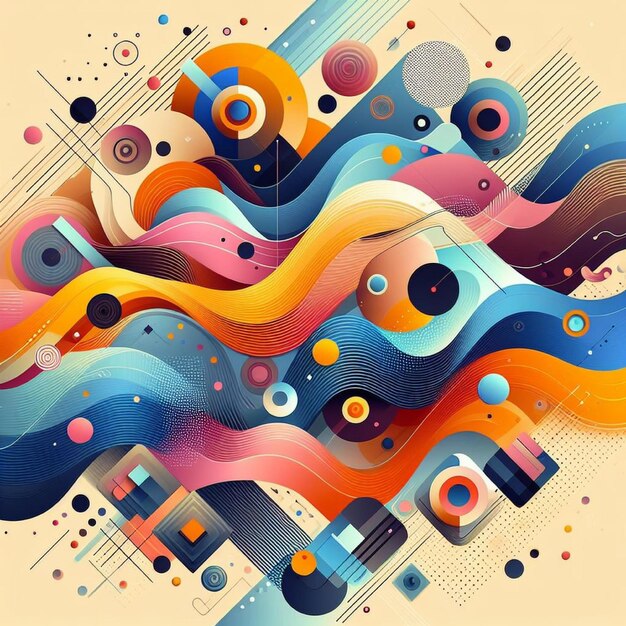 Abstract colored background with different shapes