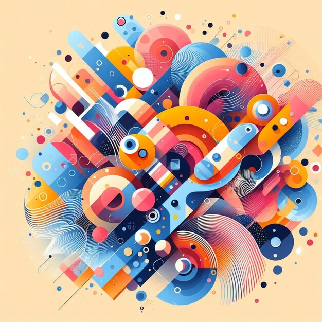 Abstract colored background with different shapes