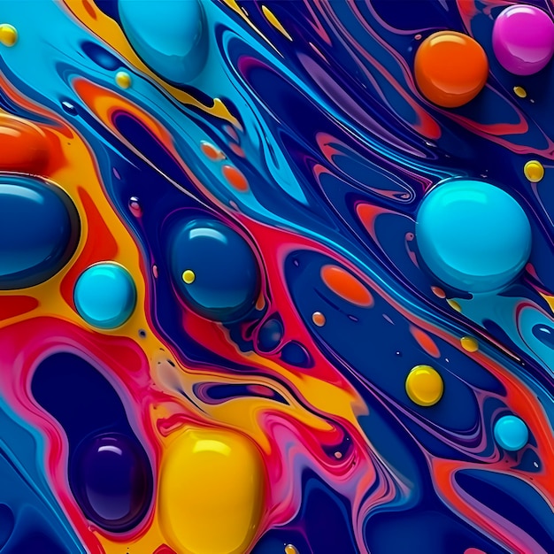 Abstract colored bright background Multicolored fluid art AI generated