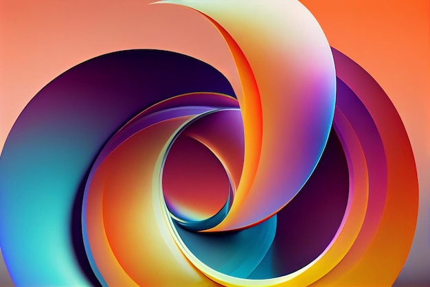 Abstract colored creative swirly background Swirling multicolored lines coming from the center Ai generative