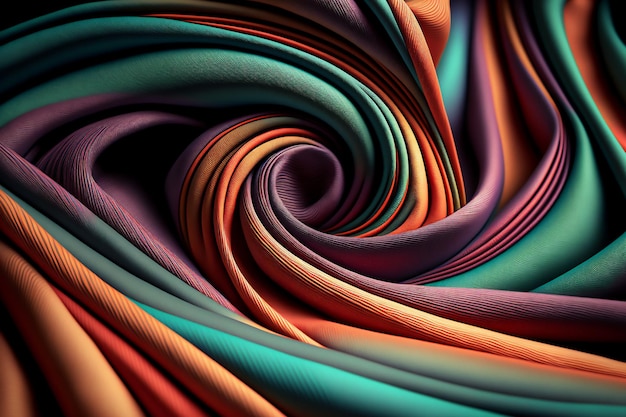 Abstract colored textile wavy background. Generated by AI