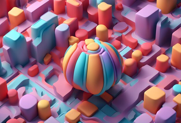 abstract colorful 3d shape