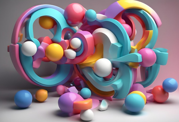 abstract colorful 3d shape