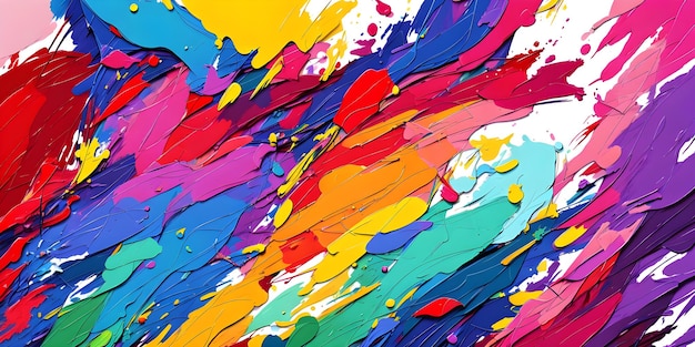 Abstract colorful background of chaotic smears of oil paint Generative AI