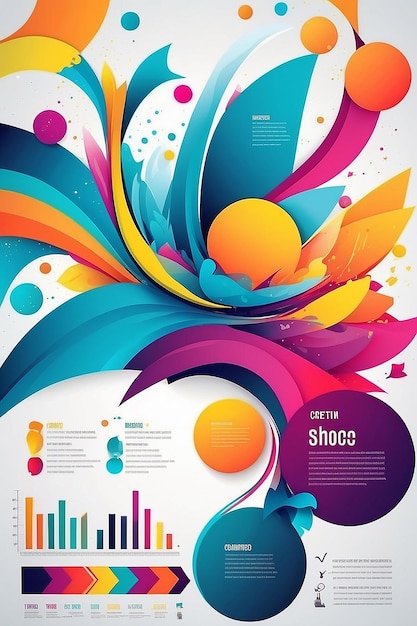 Photo abstract colorful background infographic with copy space