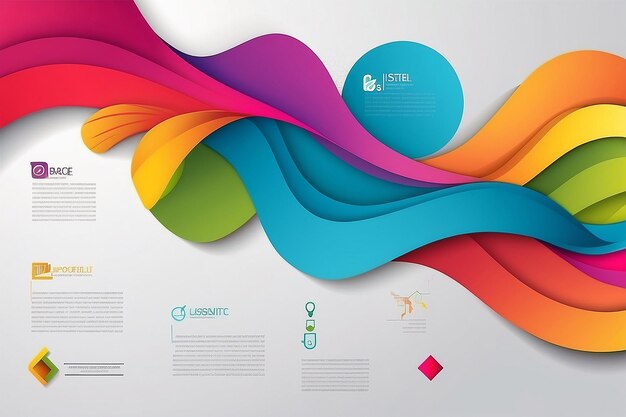 Photo abstract colorful background infographic with copy space