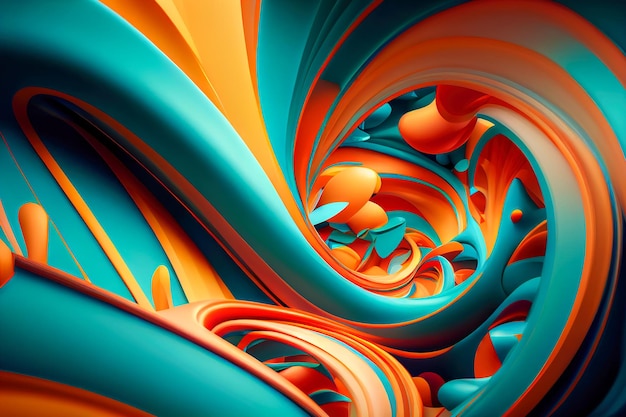 Abstract colorful background in orange and green colors Generative AI