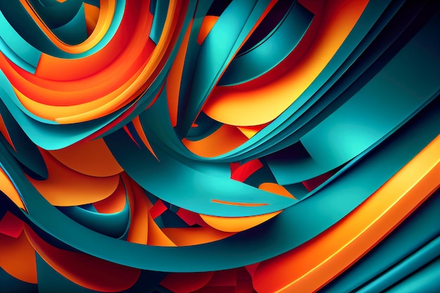 Abstract colorful background in orange and green colors Generative AI