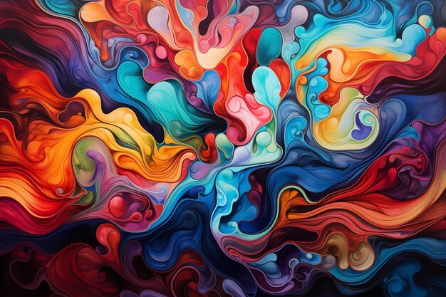 Abstract colorful background Psychedelic texture of brush strokes of colored paint