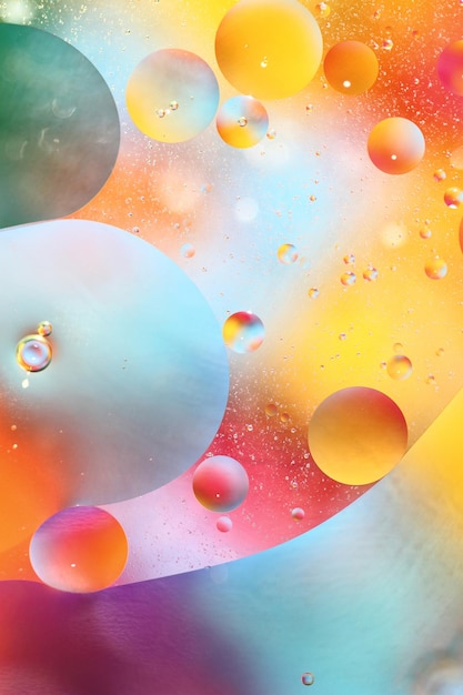 Abstract colorful background with bubbles in the water