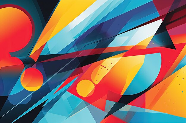 abstract colorful background with geometric shapes and lines Generative Ai