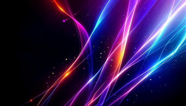 Abstract colorful background with glowing lines and bokeh effect