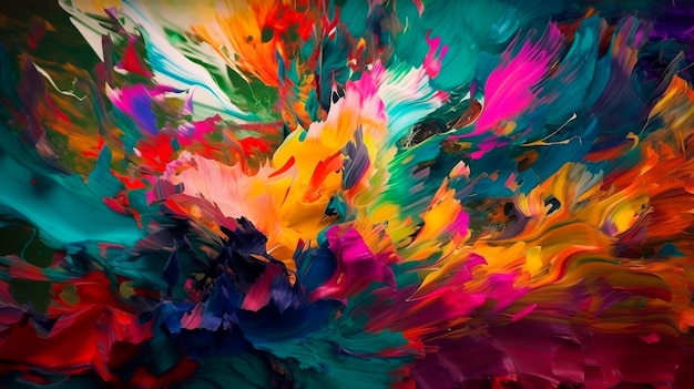 Abstract colorful background with impressionist paint strokes Generative AI