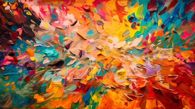 Abstract colorful background with impressionist paint strokes Generative AI