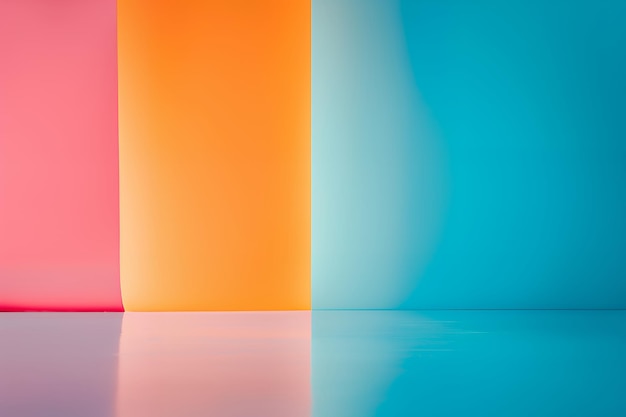 Abstract Colorful Background with Pink Orange and Blue Walls