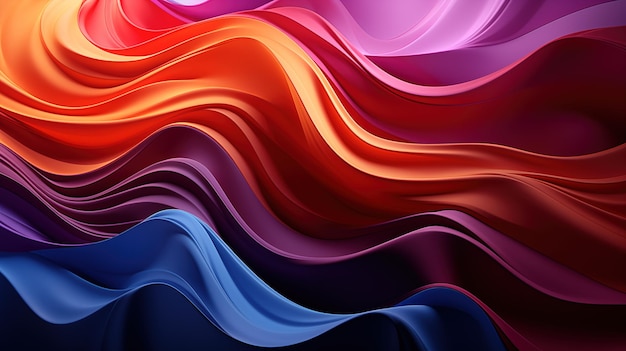 abstract colorful background with smooth wavy lines in red and blue colors