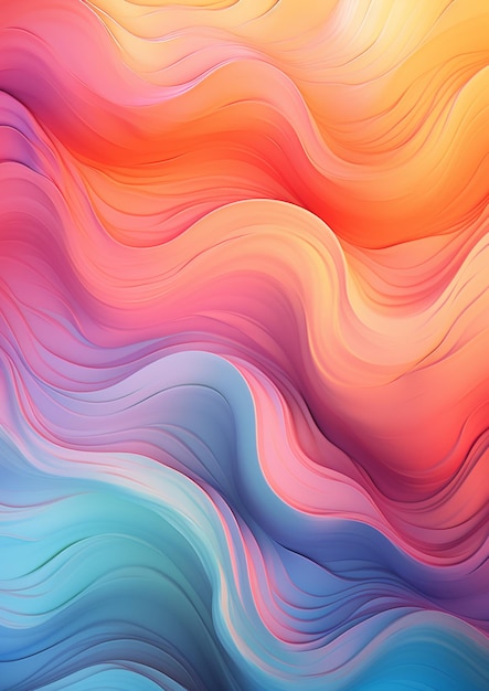 Abstract colorful background with wavy lines and waves generative ai