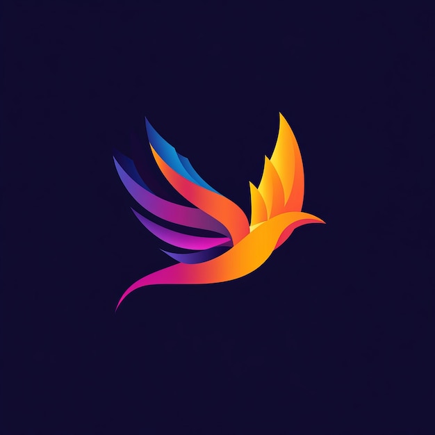 Abstract colorful bird logo design with vibrant gradient colors